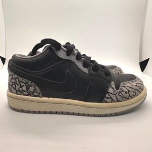 Air Jordan 1 Low Toddler Kids Black Cement Grey Sneakers Athletic Shoes Size 11C